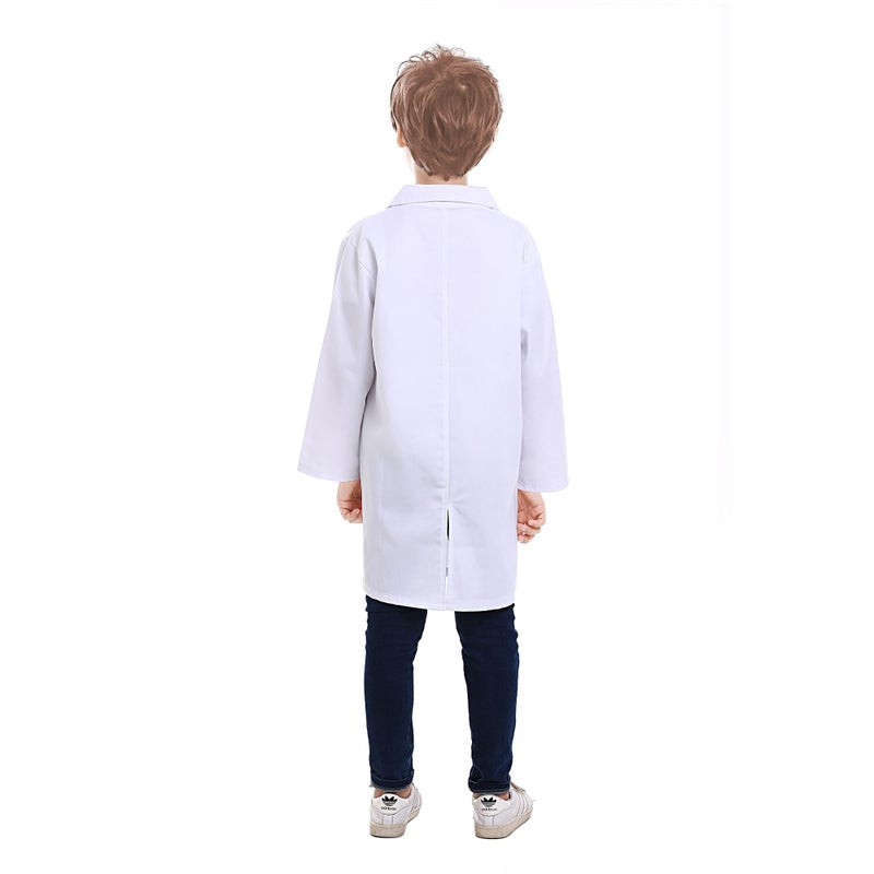 TopTie Kids Lab Coat Scrubs Childrens School Scientists Doctor Role Play Halloween Costume-White-6X/7 - Image 4